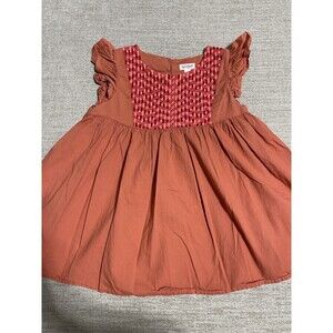 Cat and Jack Top Girls  L 10/12 Pink Orange Knit Cotton Desgin
